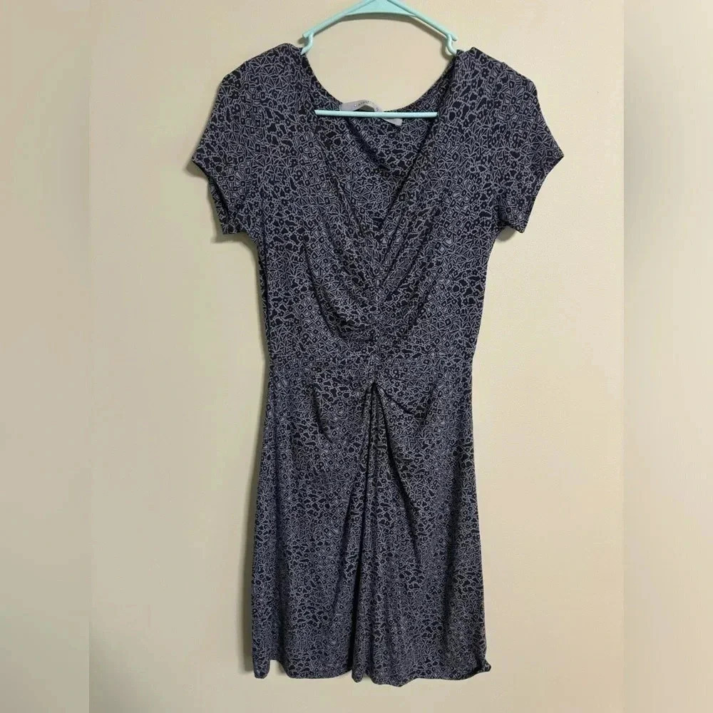 Athleta Women’s Black/Purple Beach Cruise Casual Dress Size XS Ruched Short